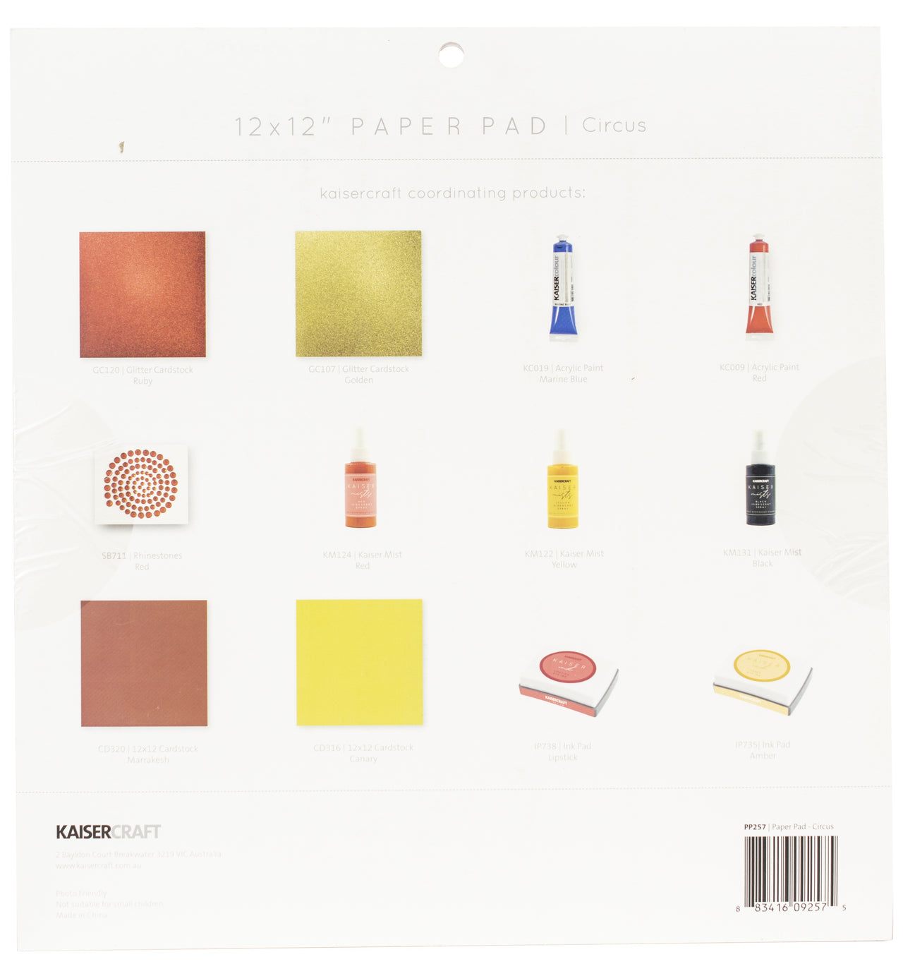 Kaisercraft Specialty Paper Pad 12"X12" 36/Pkg - Circus