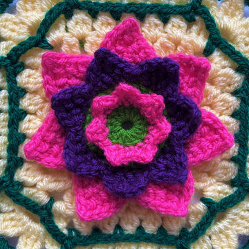 Flower square with border I by HueLaVive
