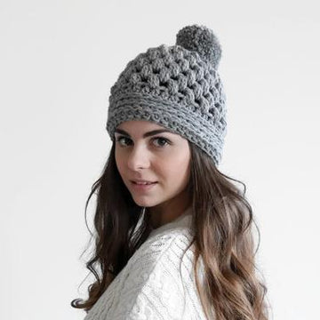 Chunky pom hat