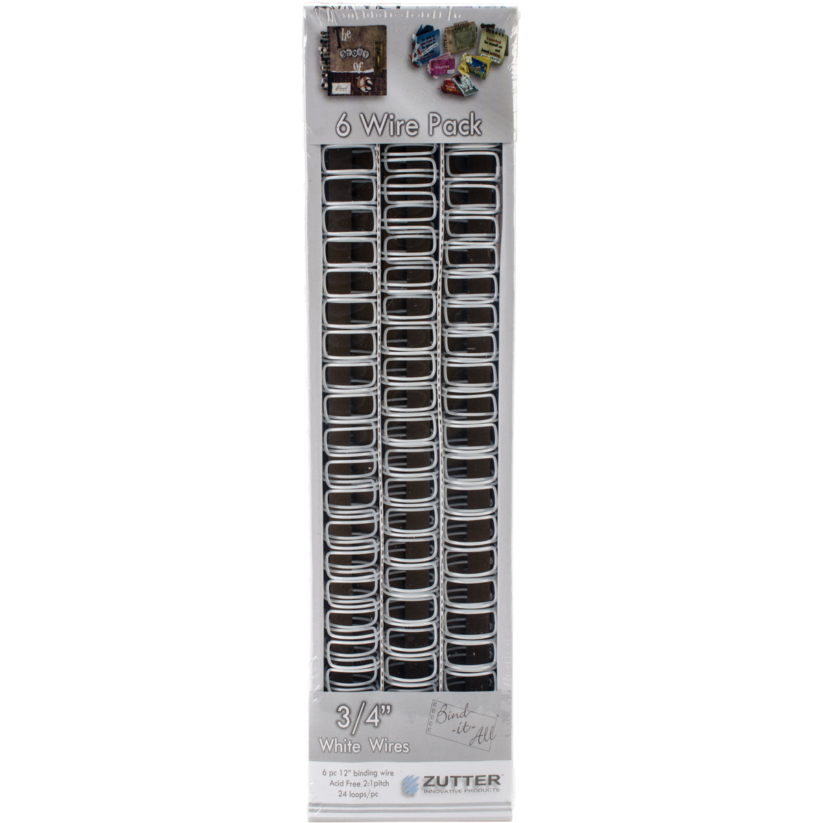 Zutter Bind-It-All OWire .75" 6/Pkg - White