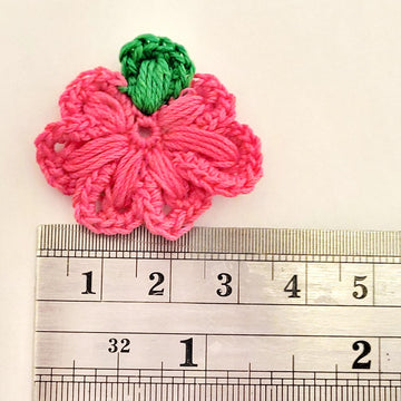 Pink tiny cozy crochet flower pattern