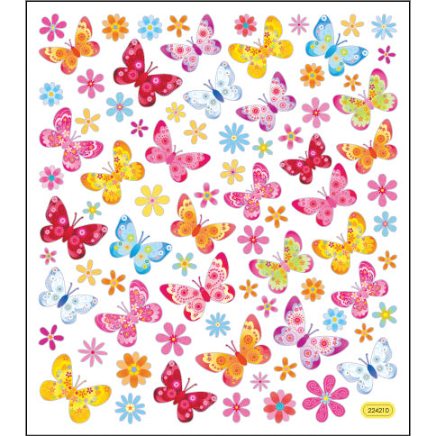 Tattoo King Sticker King Stickers - Butterflies & Flowers