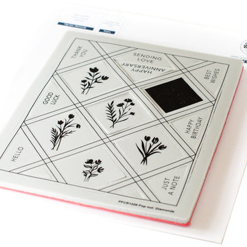 Pinkfresh Studio Cling Rubber Background Stamp Set A2 - Pop-Out Diamonds