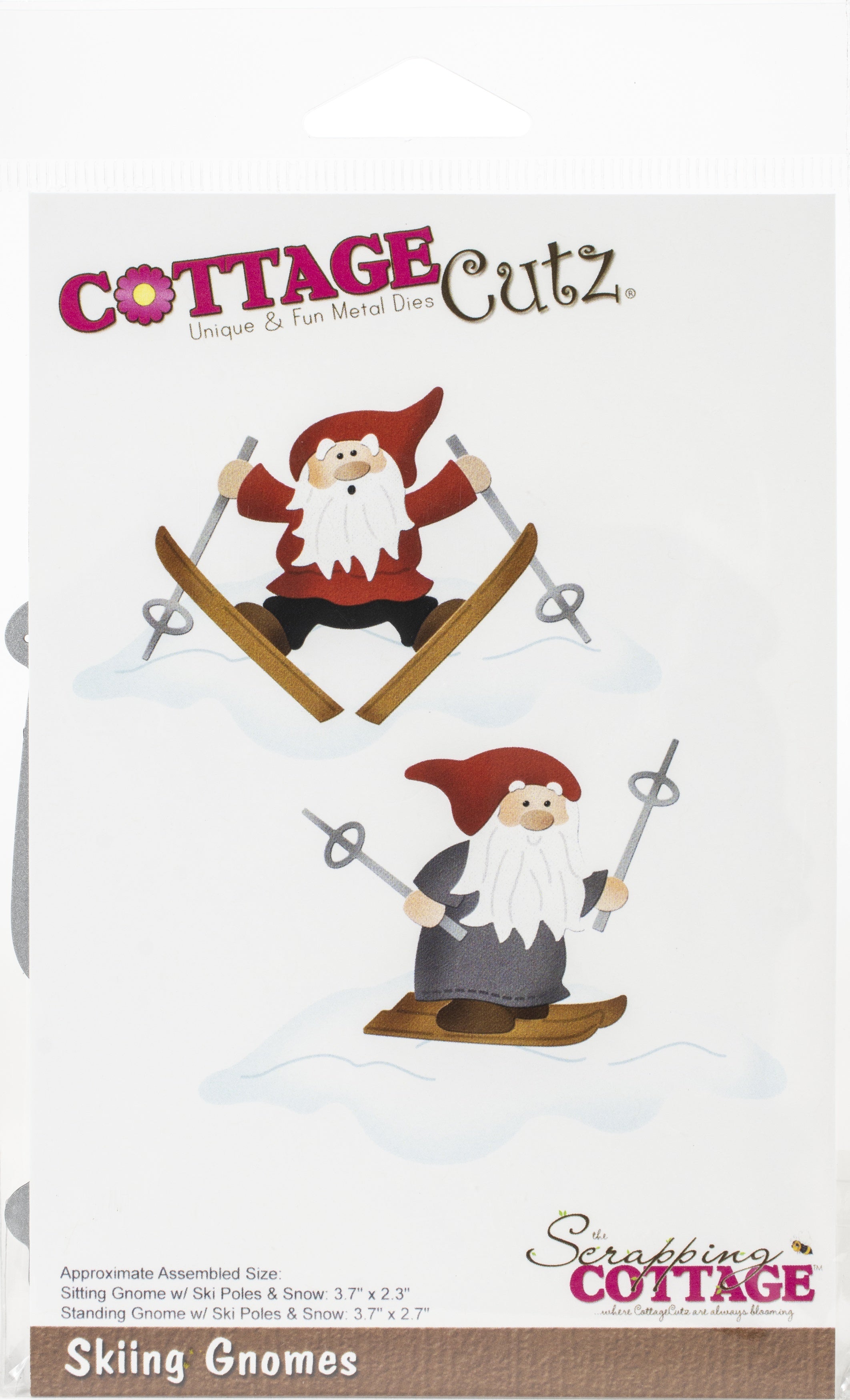 CottageCutz Dies - Skiing Gnomes, 3.7" To 2.3"