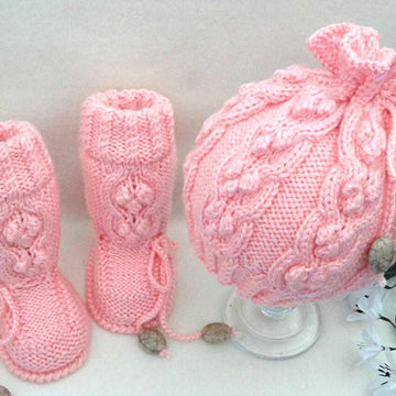 Baby Shoes Baby Hat Knitting Pattern Baby Set Bobbles