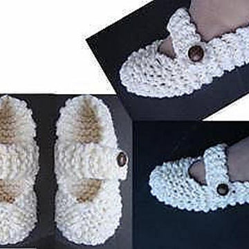 341, QUICK KNIT MARY JANE SLIPPERS