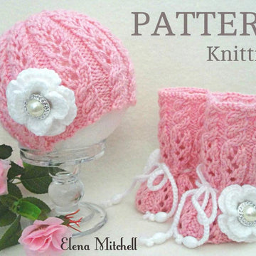Knitting PATTERN Baby Girl Baby Cap and Baby Shoes
