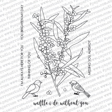 Paper Rose Clear Stamps 4"X6" - Wattle I Do