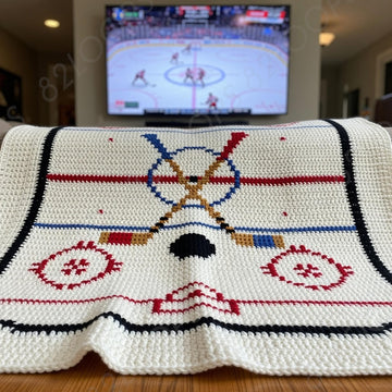Hockey Baby Blanket SINGLE CROCHET Pattern