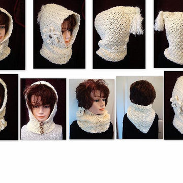 609 CROCHET HOOD, Pebble stitch, children, adult