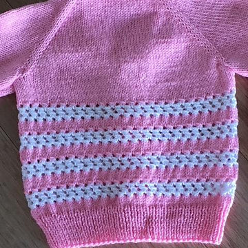 Child's Lacy 'V' Neck Top Down Cardigan 2T - 10y