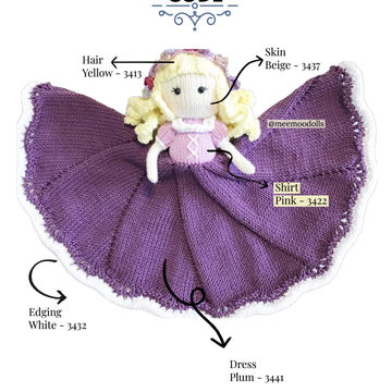 Knit Princess Security Blanket. Blondie Doll.