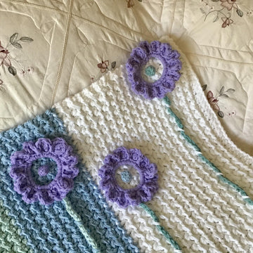 Lilac Sunflower Baby Blanket