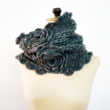 Grey Cowl Snood Scarf Neckwarmer