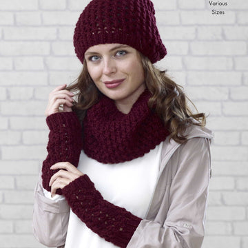 Beanie, Scarf, Mittens, Snood, Slouchy Hat & Wrist Warmers in King Cole Magnum Chunky - 5035 - Downloadable PDF