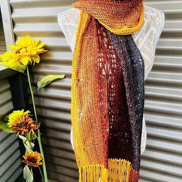 Dragonflies in Amber Scarf/Shawl