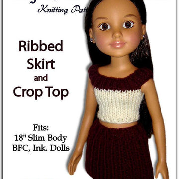Ribbed skirt and Crop Top for BFC, Ink. dolls (18 inch slim dolls)