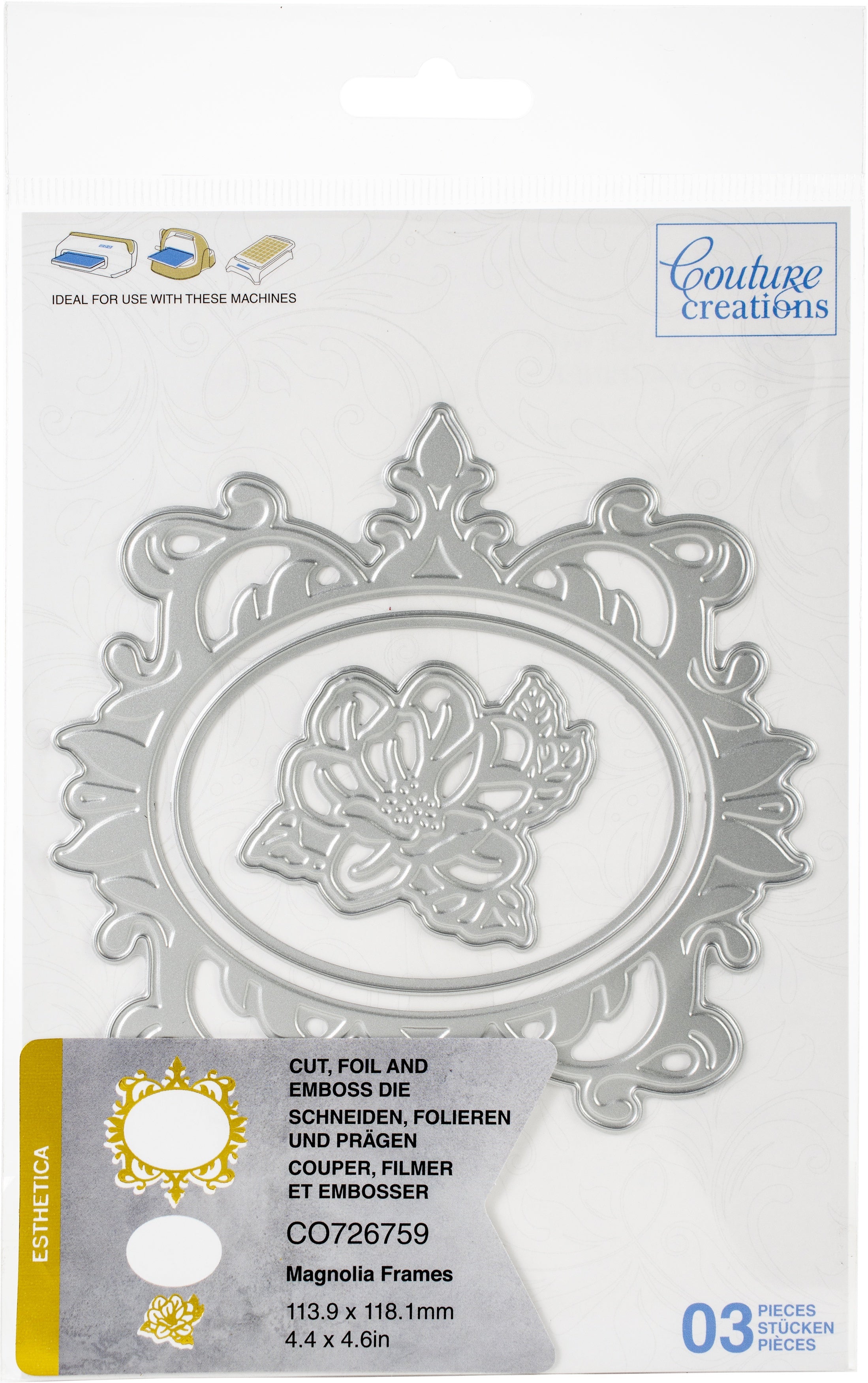 Artdeco Creations Couture Creations Esthetica Cut, Foil & Emboss Nesting Dies - Magnolia Frames