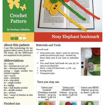 Elephant bookmark or decor