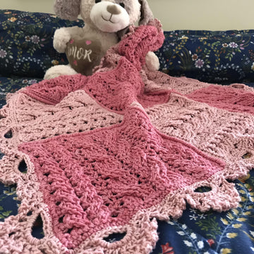 Wheat Cabled Heirloom Baby Blanket
