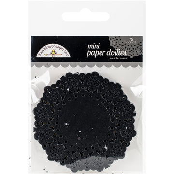 Doodlebug Mini Doilies 3" 75/Pkg - Beetle Black