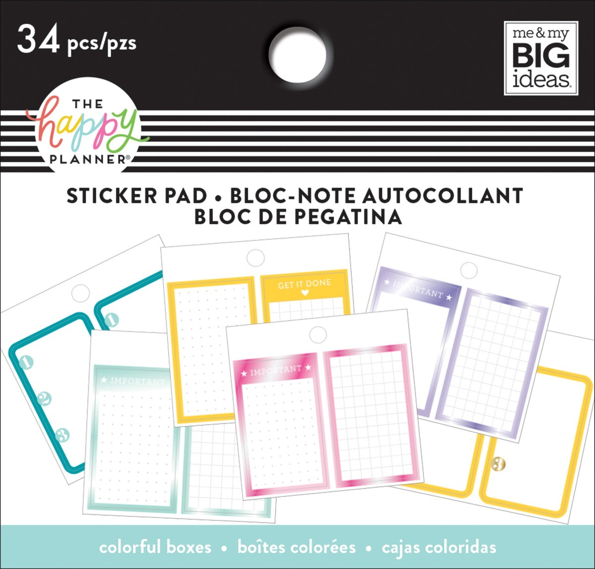 Happy Planner Tiny Sticker Pad - Functional Brights, 20/Pkg