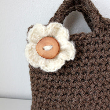 Girls crochet flower bag purse