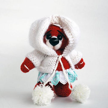 Winter Cherry Teddy bear with felted nose