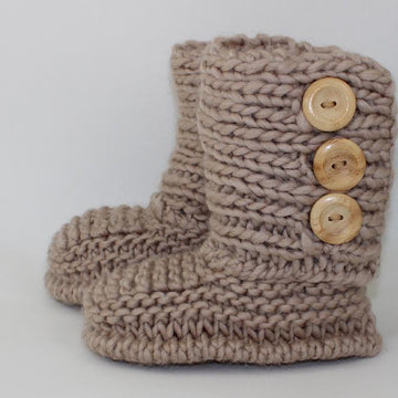3 Button Childrens Slipper Boots