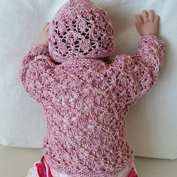 Jewel - Babies diamond lace sweater and beanie