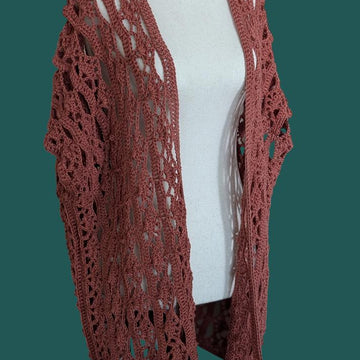 DESERT ROSE BREEZE CROCHET KIMONOBEACH COVER-UP