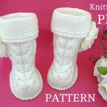 Knitting PATTERN Warm Baby Set Shoes and Hat