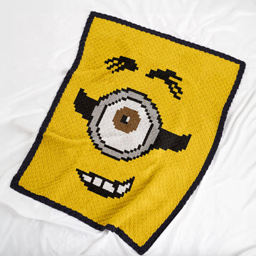 C2C Stuart Minion Face Baby Blanket Crochet Pattern