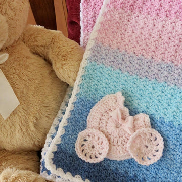 Pink & Blue Baby Bliss Blanket Crochet Pattern - Lion Brand Mandala Baby (DK Weight)