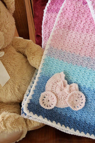 Pink & Blue Baby Bliss Blanket Crochet Pattern - Lion Brand Mandala Baby (DK Weight)