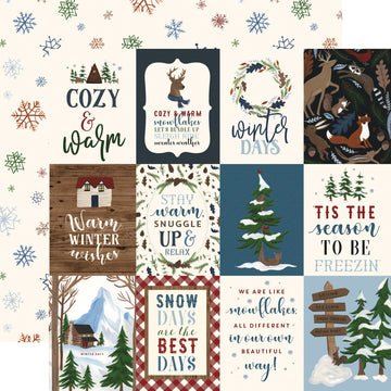 Echo Park Paper Warm & Cozy Double-Sided Cardstock 12"X12" 25/Pkg - 3"X4" Journaling Cards