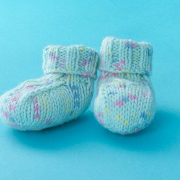 Rosy Garden Booties - Free Knitting Pattern For Babies in Paintbox Yarns Baby DK Prints by Paintbox Yarns