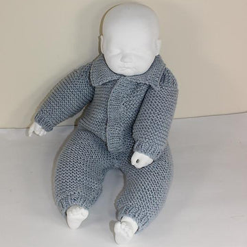 Baby Aran Simple Garter Stitch  Collar Onesie