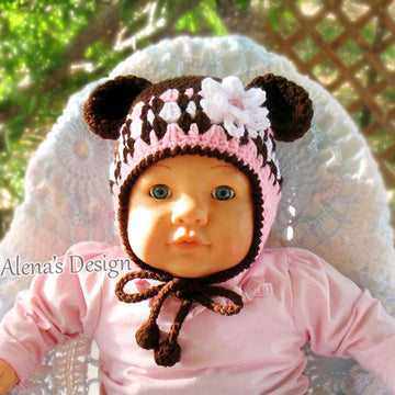 Crochet Hat with Bear Ears