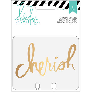American Crafts Heidi Swapp Memorydex Foiled Clear Cards 8/Pkg - Wanderlust 3.25"X4"