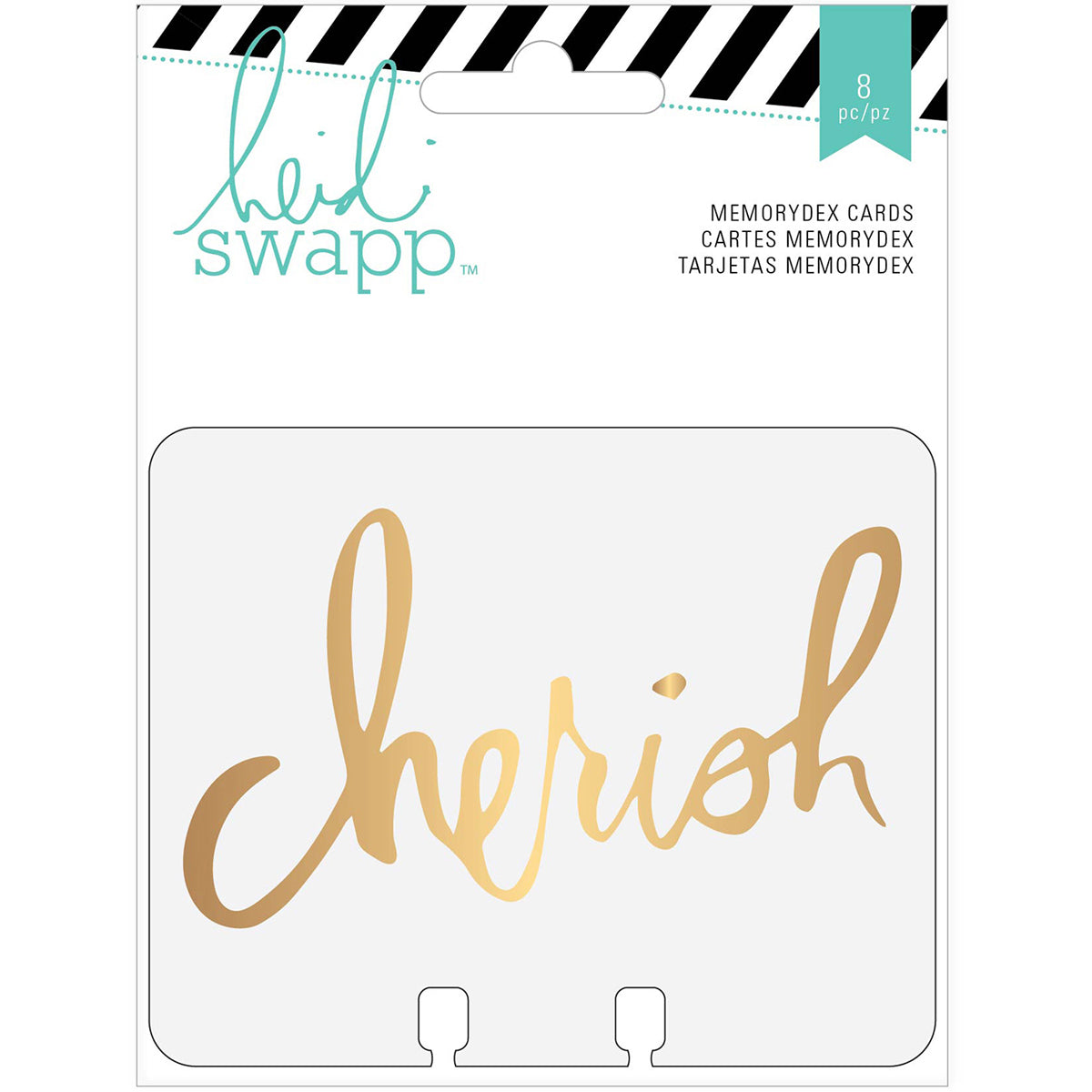 American Crafts Heidi Swapp Memorydex Foiled Clear Cards 8/Pkg - Wanderlust 3.25"X4"