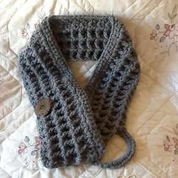 London Grey Mist Crocheted Scarf