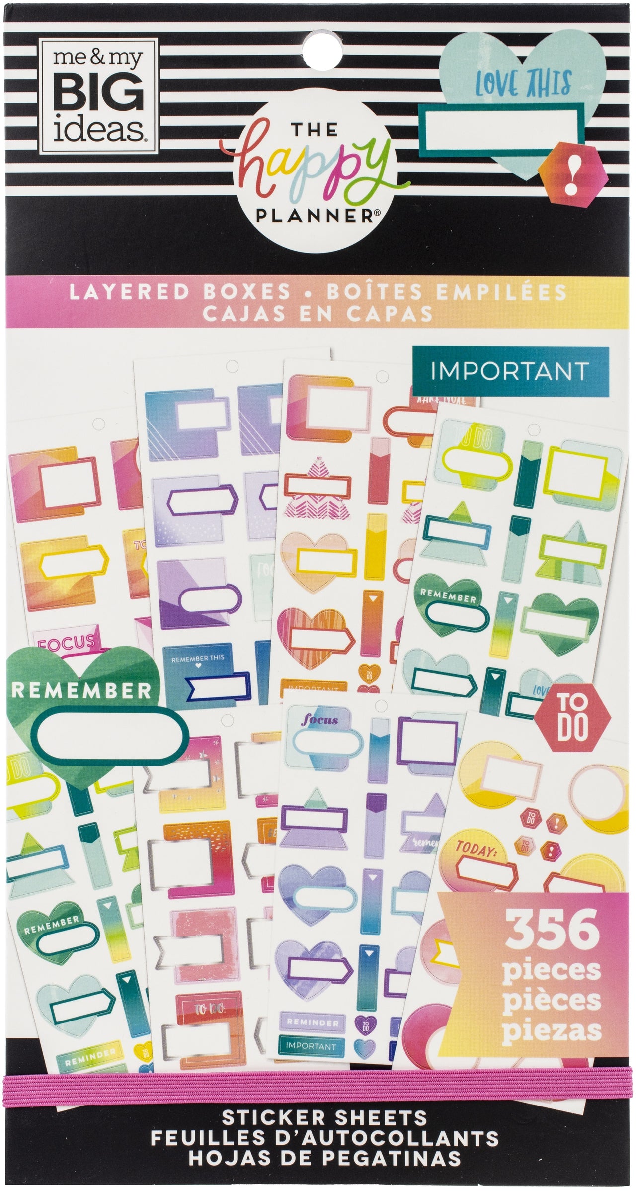 Happy Planner Sticker Value Pack - Layered Boxes, 356/Pkg