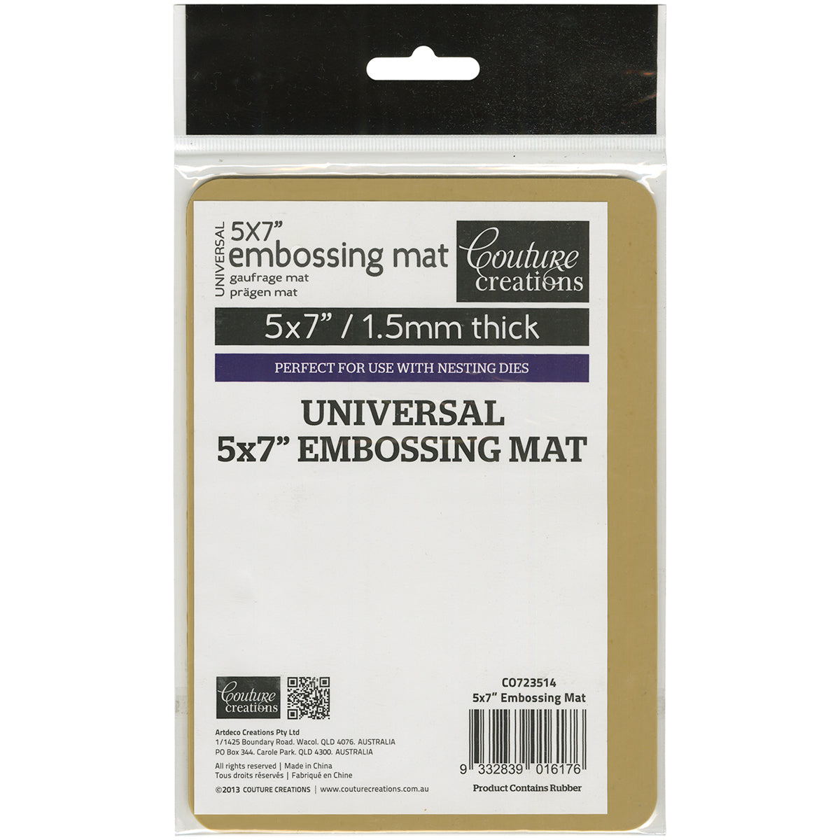 Artdeco Creations Couture Creations Universal Latex Embossing Mat - 5"X7"