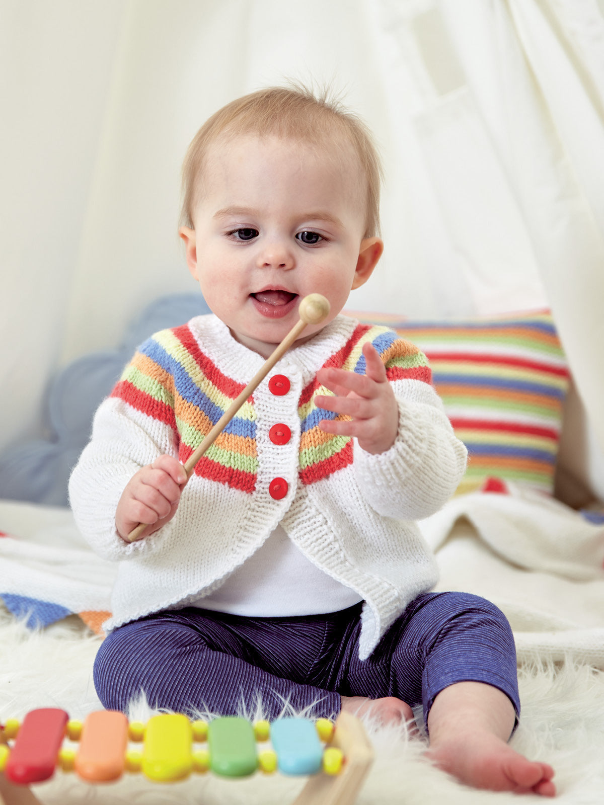 Bo Peep Playtime Yoke Cardigan and Hat in West Yorkshire Spinners - DBP0120 - Downloadable PDF