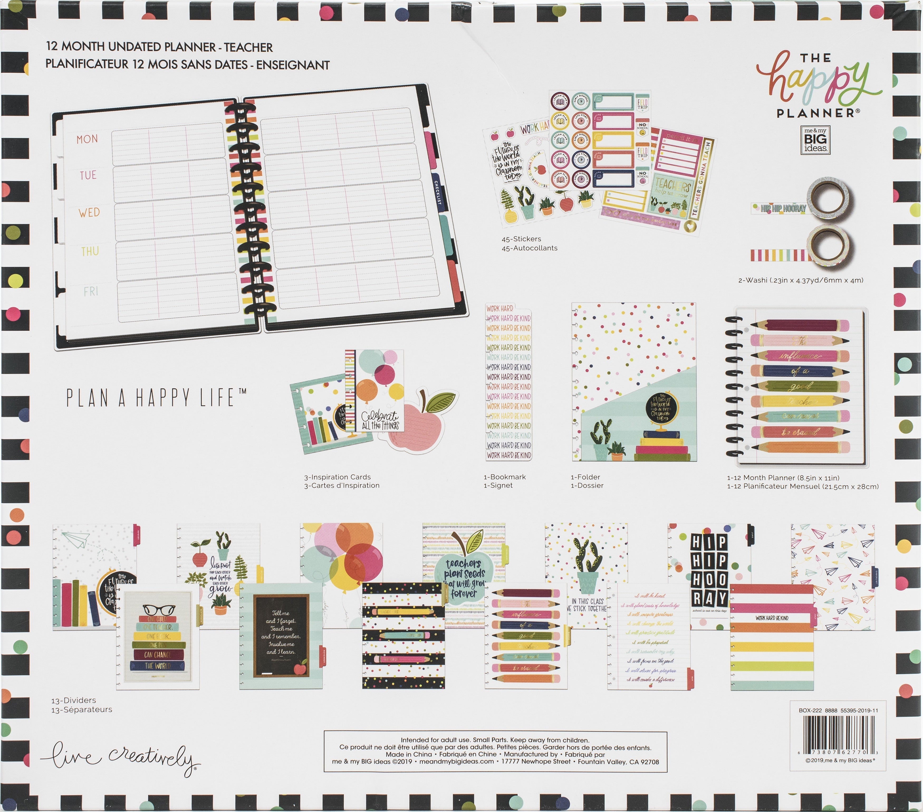The Happy Planner 12-Month Undated Big Planner Box Kit - Teachers Influence