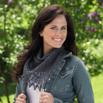 315 Argent Triangle Shawl - Knitting Pattern for Women in Valley Yarns 2/10 Merino Tencel
