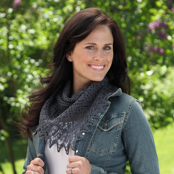 315 Argent Triangle Shawl - Knitting Pattern for Women in Valley Yarns 2/10 Merino Tencel
