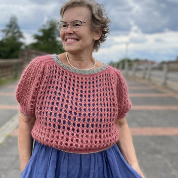 Eyelet Saddle Shoulder Sweater