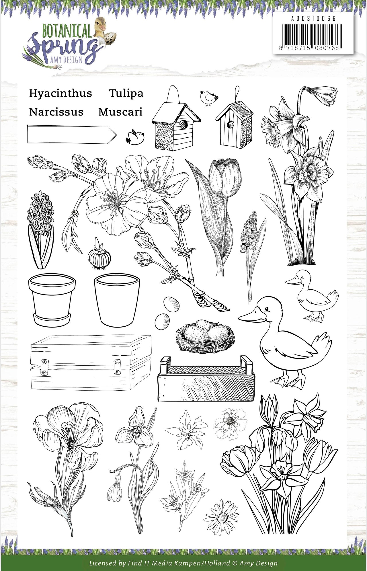 Find It Trading Amy Design Clear Stamps - Botanical Spring